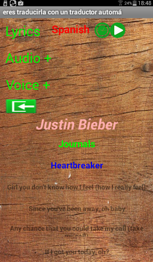 Justin Bieber Lyrics Translate