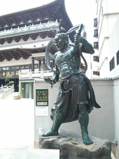 Green Statue at the Temple