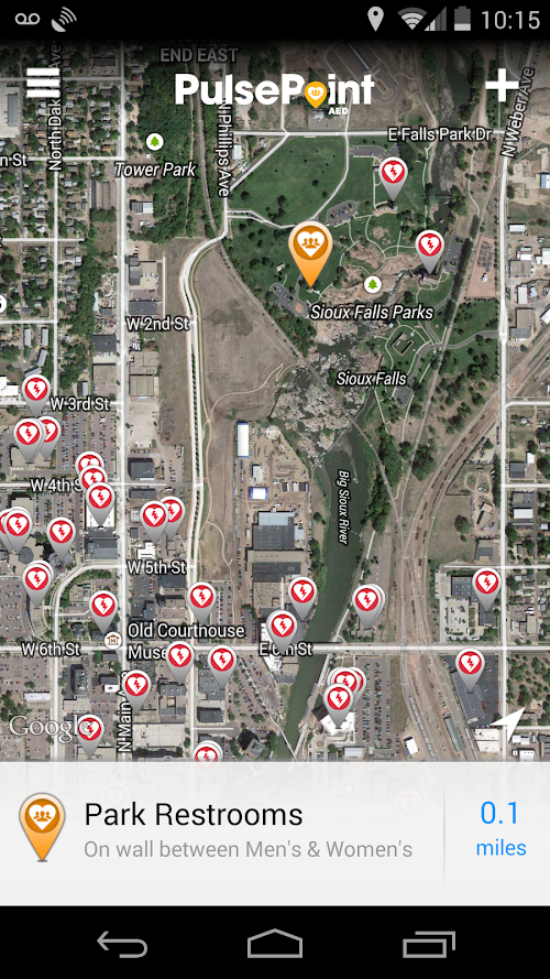 Android application PulsePoint AED screenshort