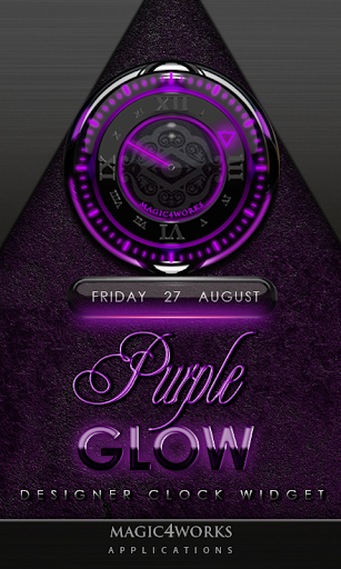 Purple Glow Magic Clock Widget