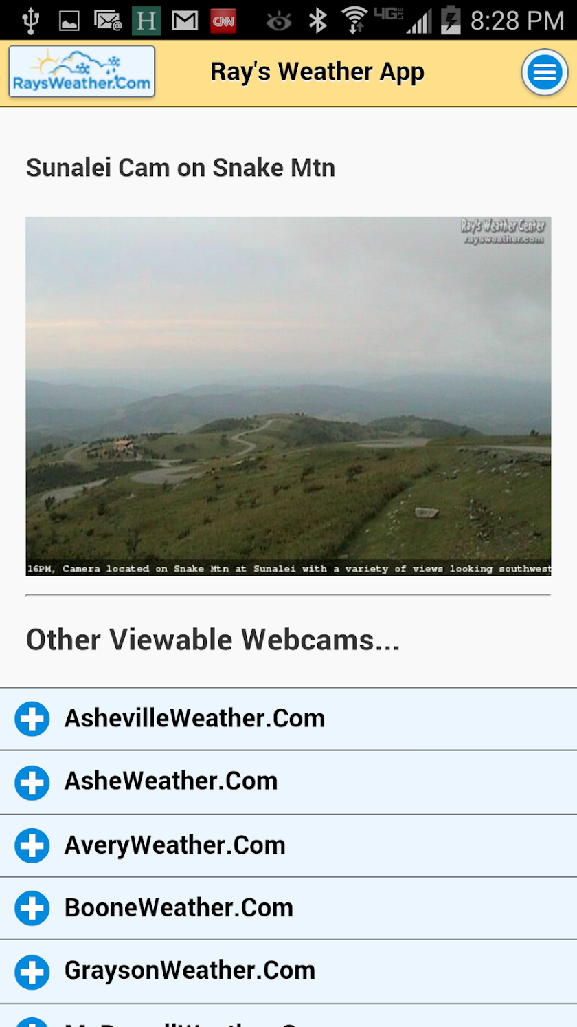 RaysWeather.Com Mobile App Screen 3