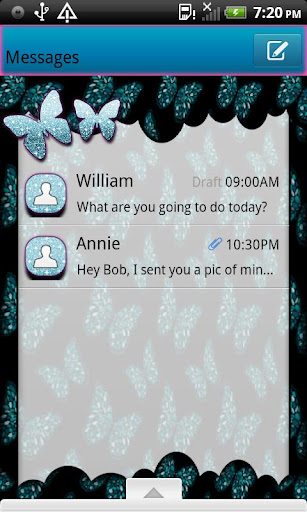 GO SMS THEME ButterflysRFree3