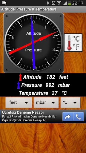 Altitude Pressure Temp.