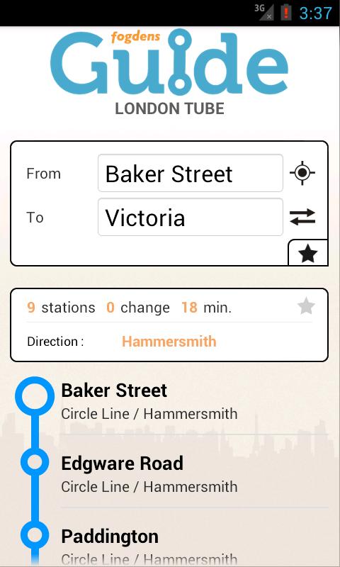 Android application LONDON SUBWAY GUIDE PRO screenshort