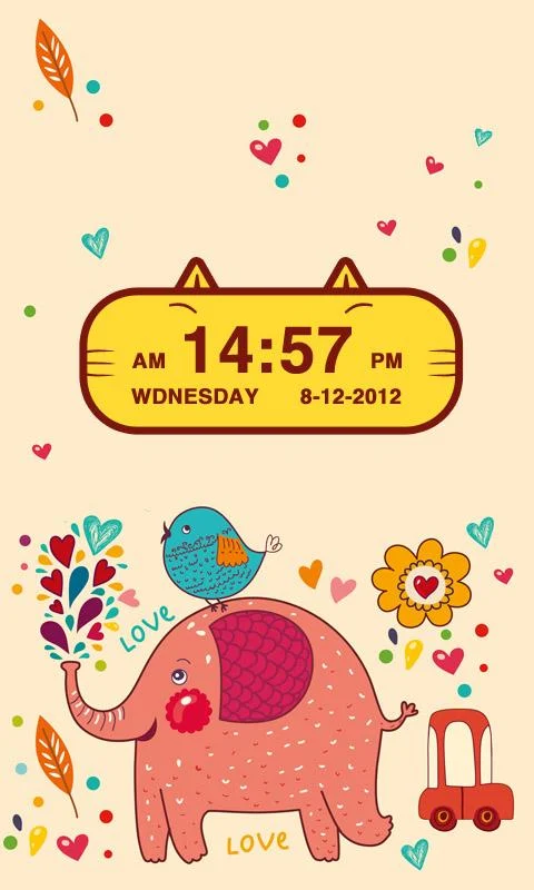   Cute Kitty Cat Clock Widget- ekran görüntüsü 