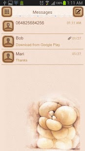 Bears in Love Go SMS Pro Theme - screenshot thumbnail