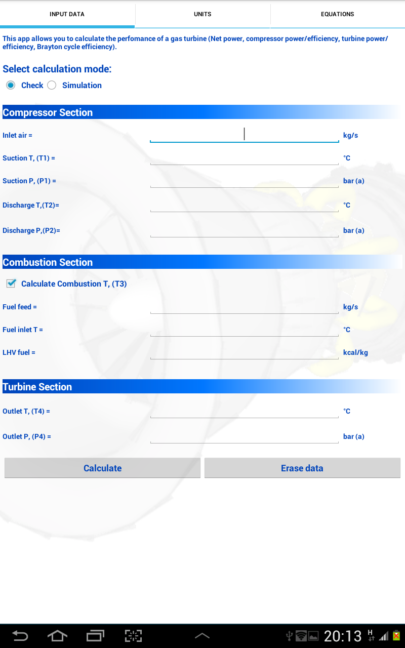 Gas Turbine Performance Screen 2