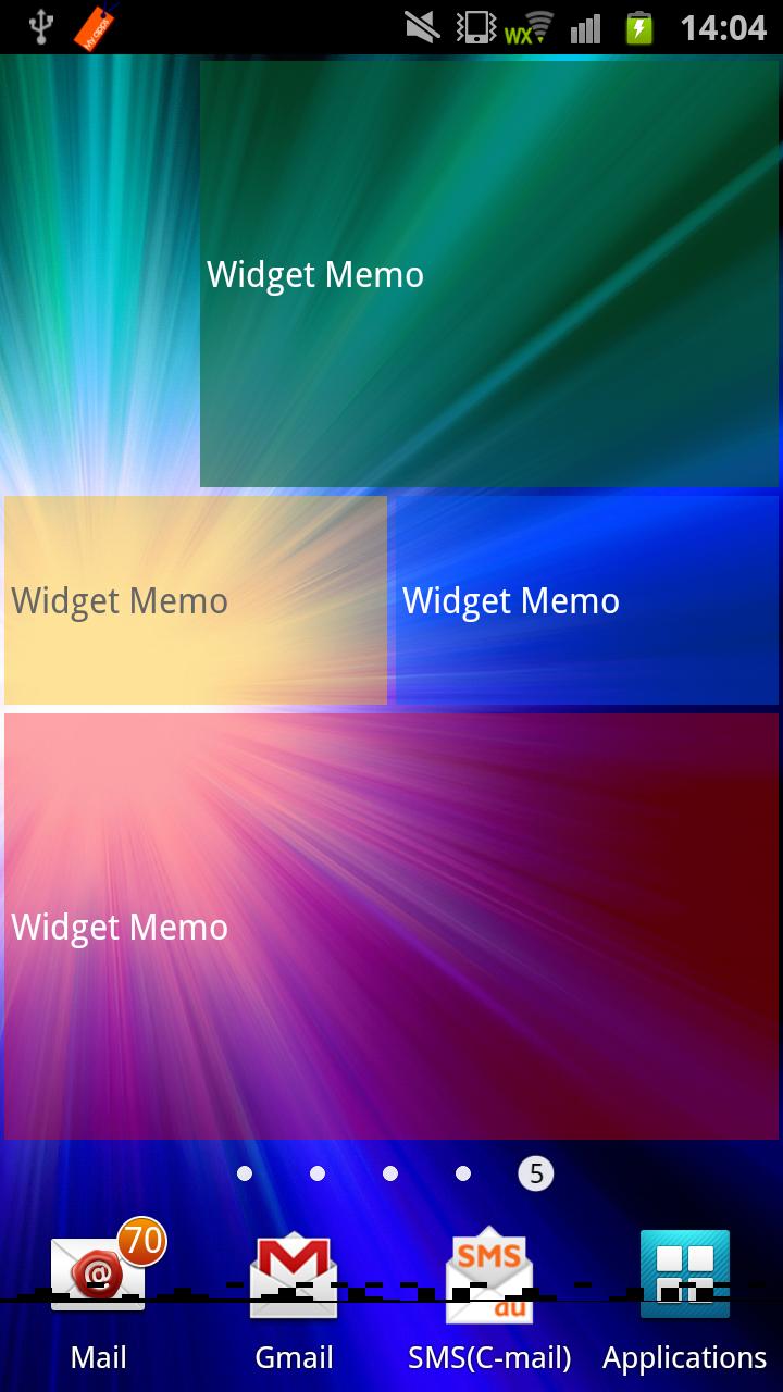 Widget Memo Paid version Screen 2