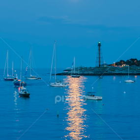 Supermoon at Marblehead MA by Jean-Pierre Ducondi - Landscapes Waterscapes