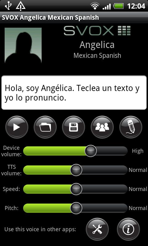 Android application SVOX Mexican Angelica Voice screenshort