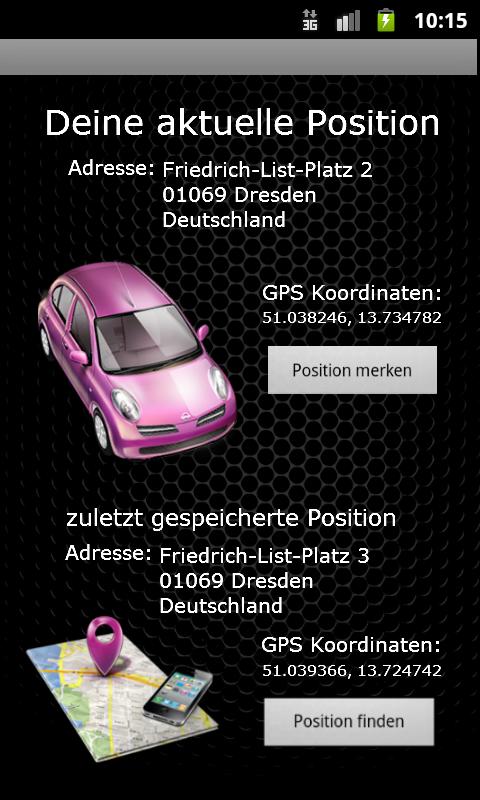 Wo ist mein Auto? Screen 1
