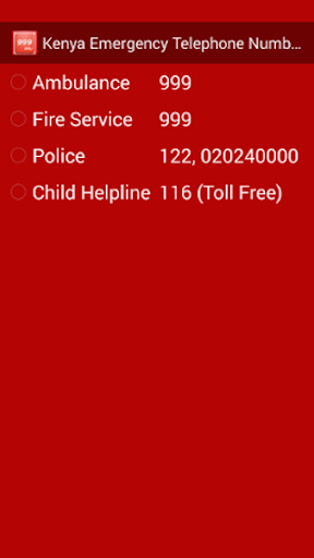 Kenya Emergency Phone Numbers