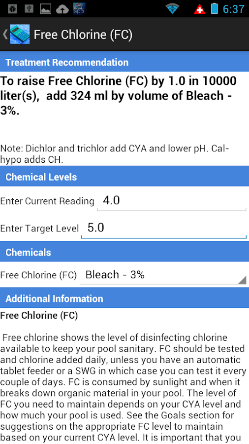 The Pool Calculator Android Apps on Google Play