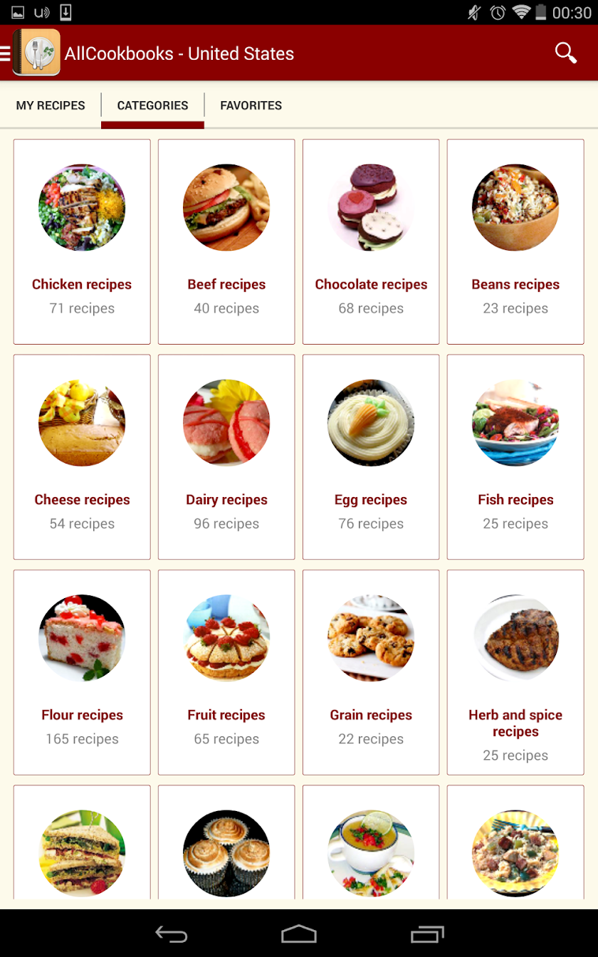 AllCookbooks Recipes Screen 1