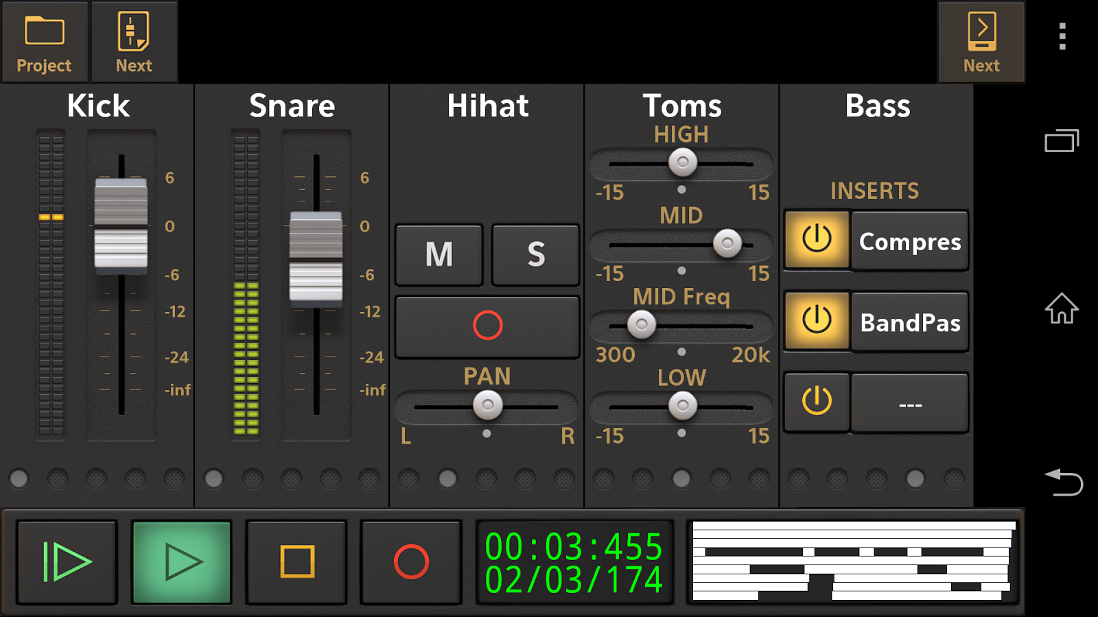 Audio Evolution Mobile DAW - screenshot