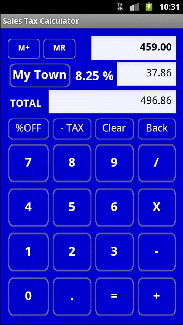 Android application Sales Tax Discount Calculator screenshort