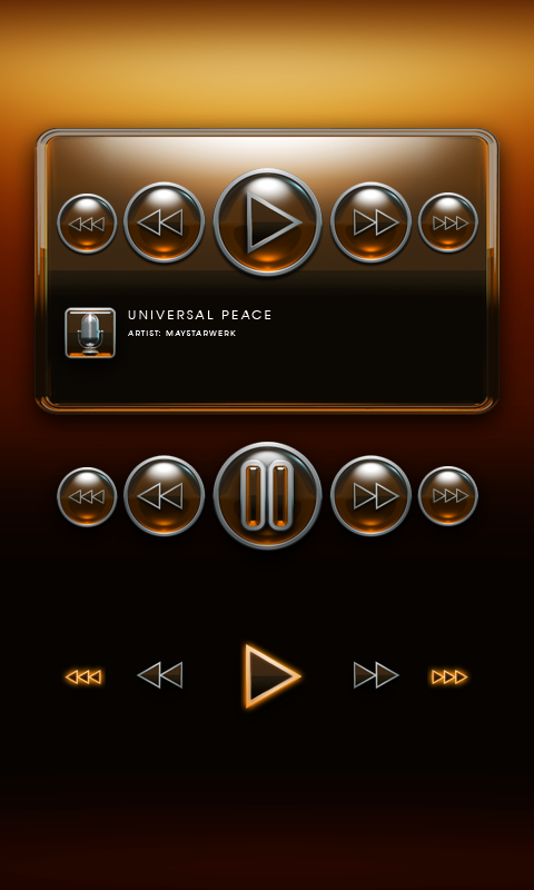 Poweramp Widget Orange Glas Screen 2