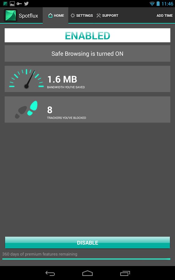 Spotflux Free VPN - screenshot