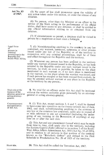 Page two of section six of the Terrorism Act no. 83, 1967 — Google Arts