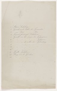 Blad met lijst van 13 foto's