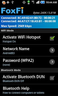 FoxFi (WiFi Tether sin root) Captura de pantalla