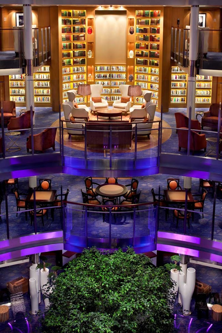 Take time to unwind in the beautfiully designed library of Celebrity Eclipse.