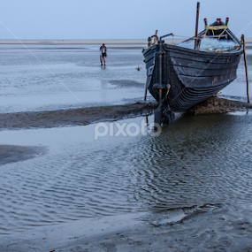 The boat and a photographer by Tamal Das - Transportation Boats