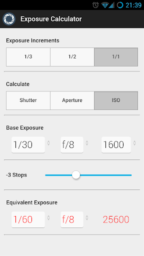 Exposure Calculator