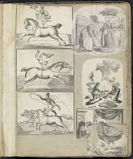 Albumblad met diverse voorstellingen