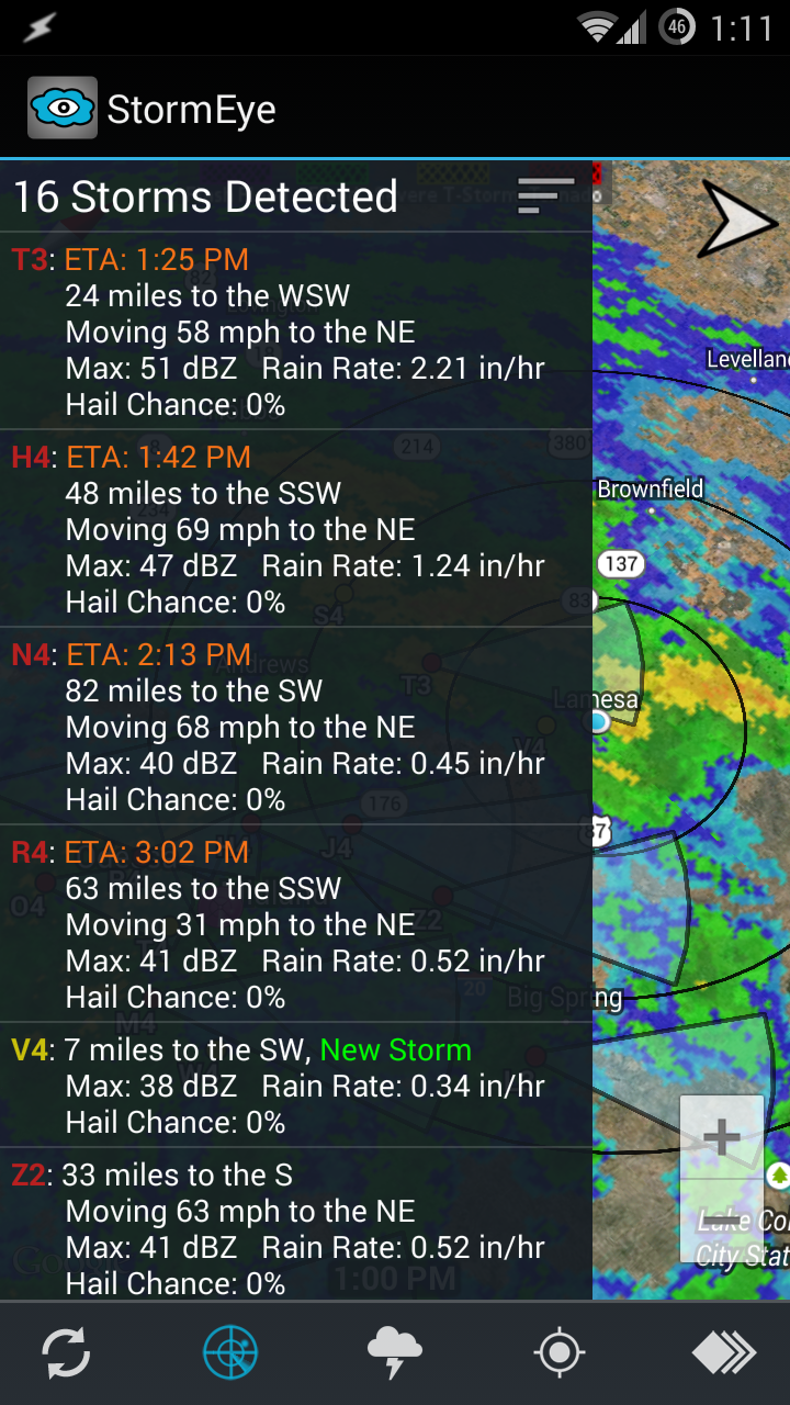 StormEye - Storm Tracking Screen 2