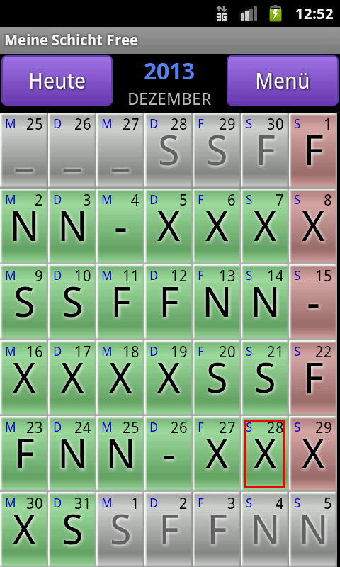 Android application MyShiftWork Pro screenshort