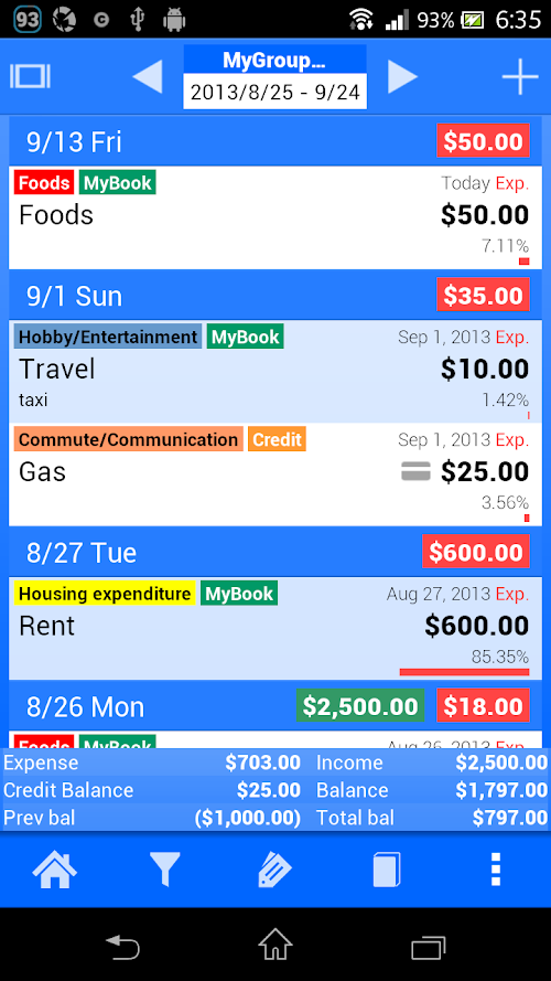 Android application Spendroid - Finance Manager screenshot