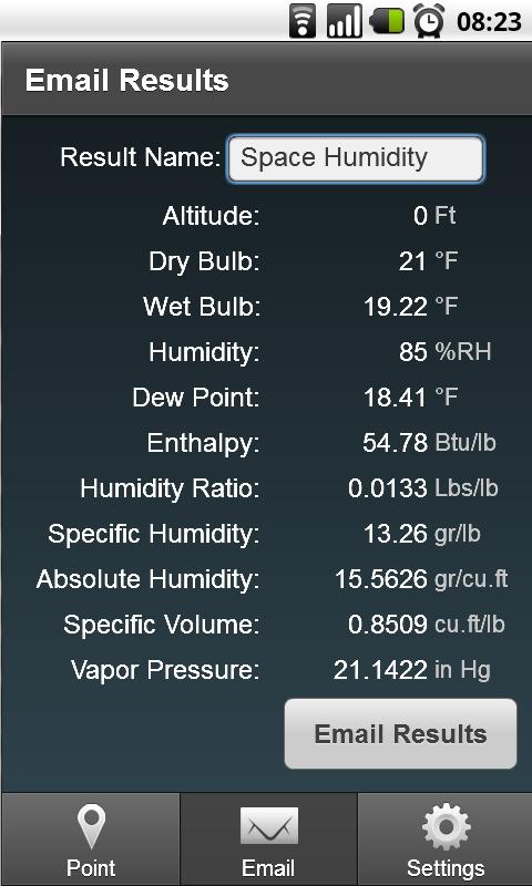 HVAC Psychrometrics Lite Screen 3