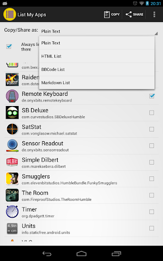 List My Apps