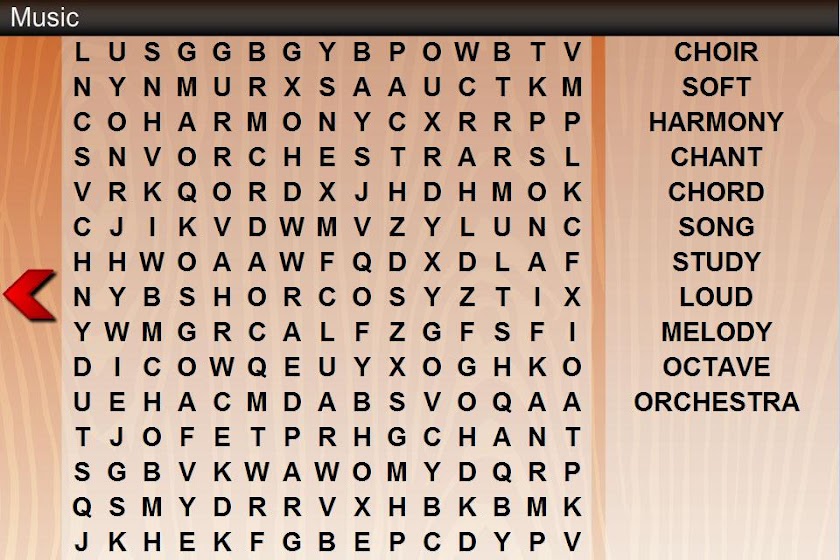 Word Search English Spanish Screen 1