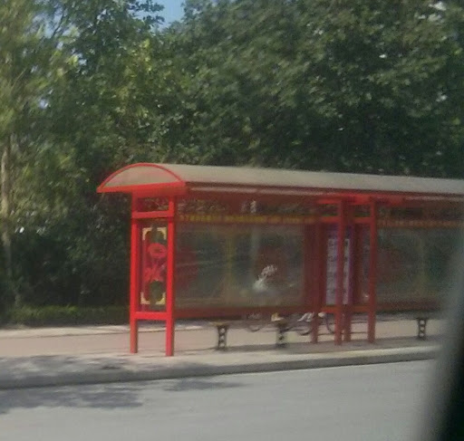 公交站亭与壁画