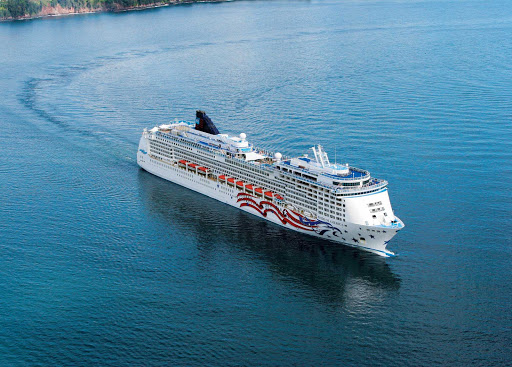  Norwegian Cruise Line's Pride of America at sea, the choice of anyone who wishes to cruise to Hawaii in style.