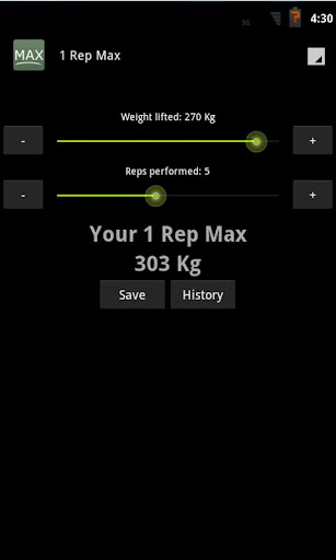 1 Rep Max Calculator