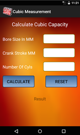 Calculate Cubic Capacity