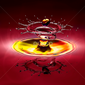 Red Sensations by Chandra Irahadi - Abstract Water Drops & Splashes
