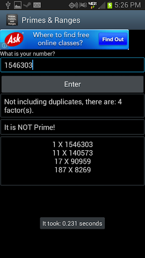 Primes Factors and Ranges