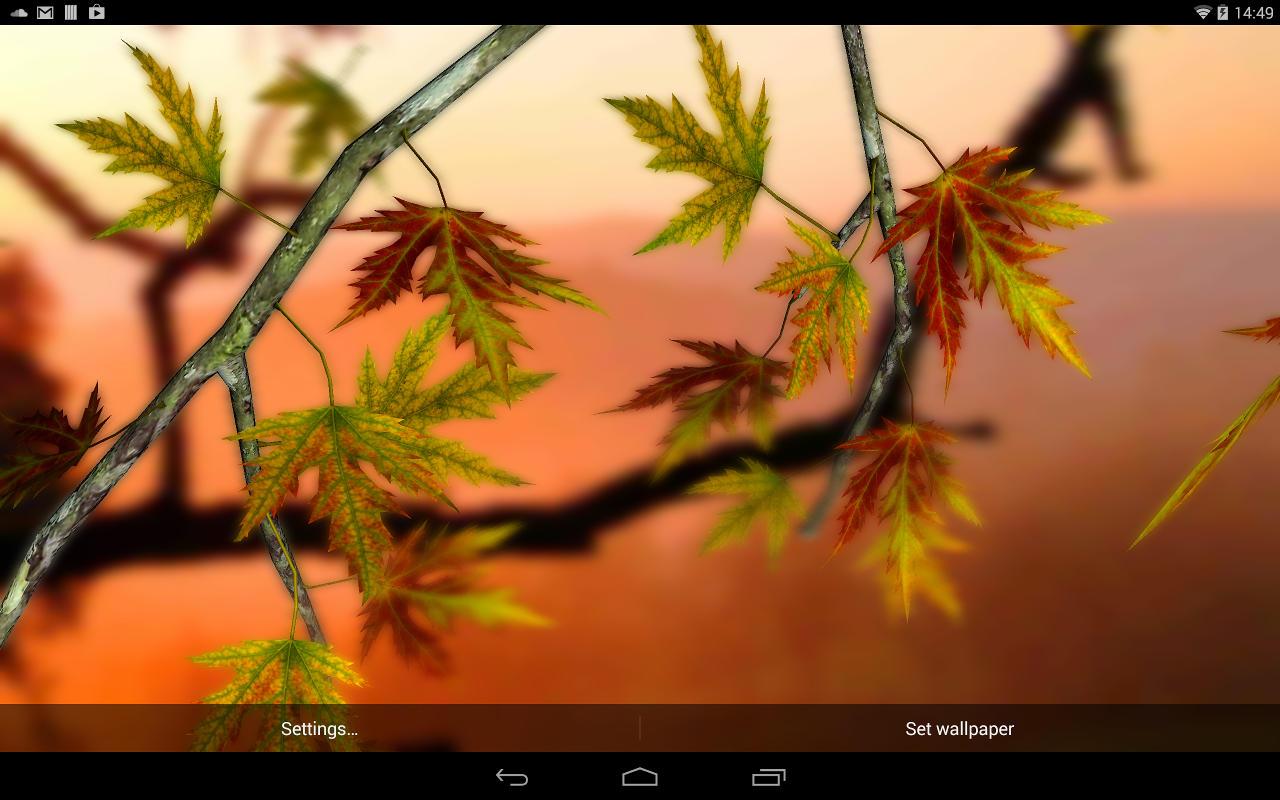 Autumn Leaves In HD Gyro 3D XL Parallax Wallpaper Apl Android Di