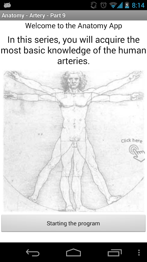 Android application Anatomy - Arteries screenshort