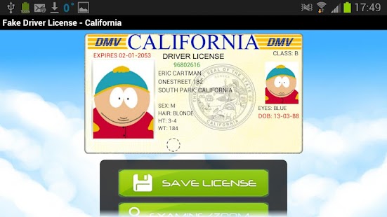 Funny Fake Drivers License Template