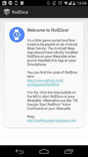 RollDice Android Wear