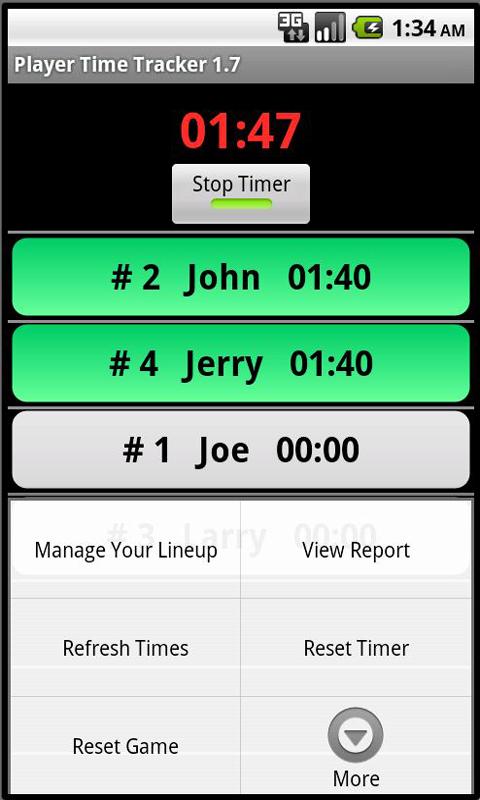 Player Time Tracker Screen 2