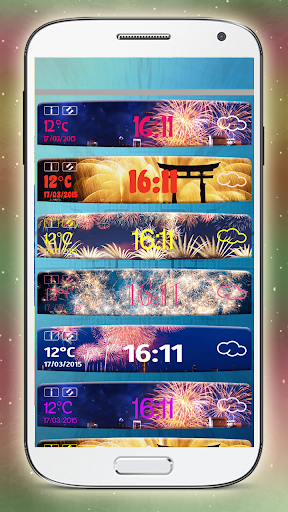 Fireworks Weather Clock Widget