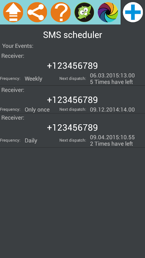    SMS Scheduler- screenshot  