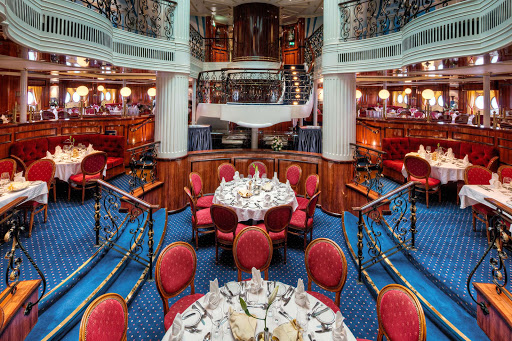 A look at the formal dining room on Royal Clipper.