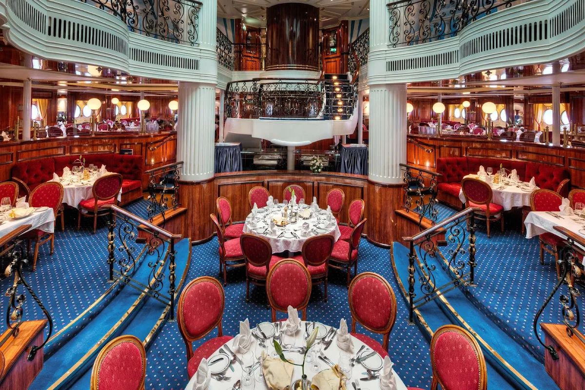 Royal-Clipper-main-dining-room-2 - A look at the formal dining room on Royal Clipper.